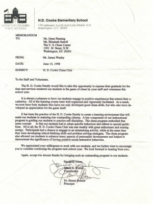 1998-06-15 Letter FR Dr. Emma Bonner, HD Cooke ES