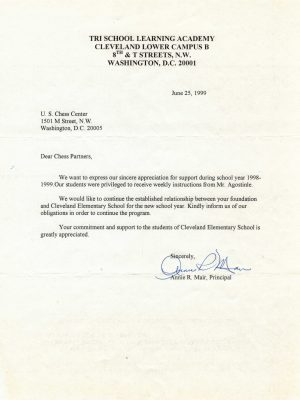 1999-06-25 Letter FR Annie Mair, Tri School Learning Academy