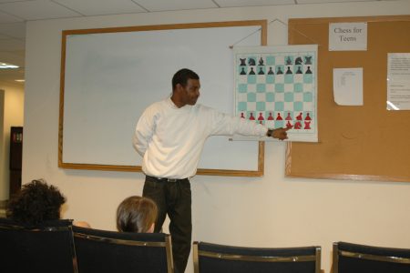 Ron Jones teaching chess